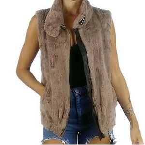 Sanctuary Clothing | Couture Inspired Faux Fur Zip Up Fully Lined Brown Vest